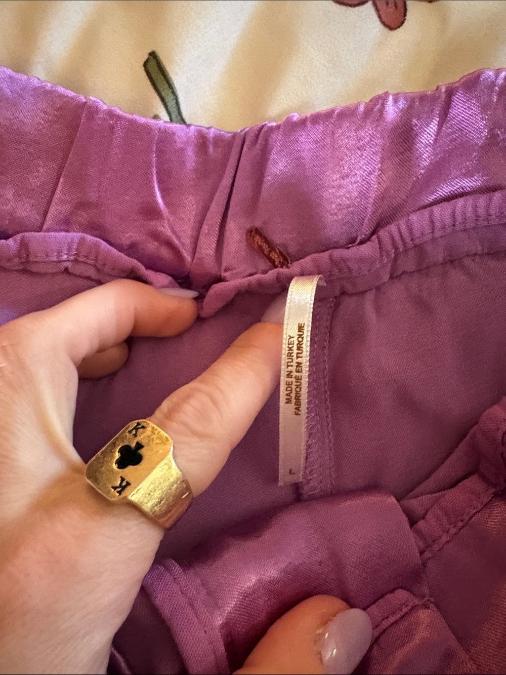 Free People Lavender Satin Wide-Leg Trousers - Picture 2 of 5